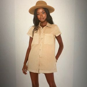 Show Me Your Mumu Range Romper in Tan Small